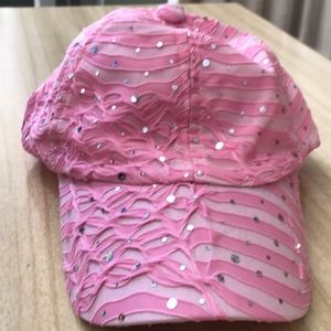 NWT Pink Baseball cap with sequins